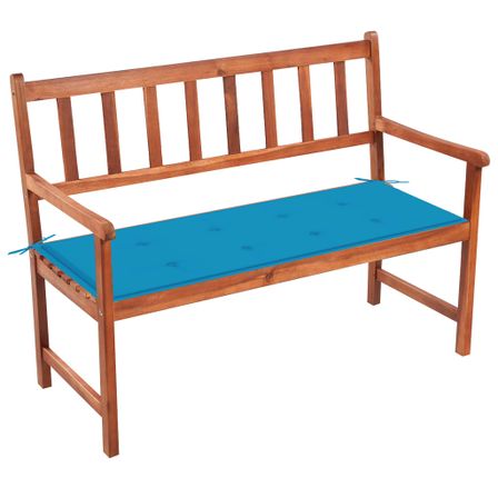 Banc de jardin avec coussin 120 cm Bois d'acacia massif 30
