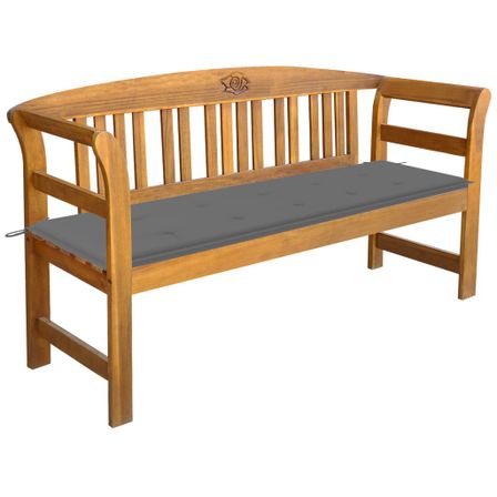 Banc de jardin avec coussin 157 cm Bois d'acacia massif 11