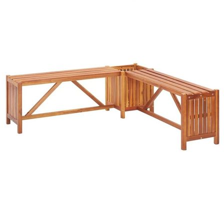Banc de jardin avec jardinière acacia massif clair Tulak