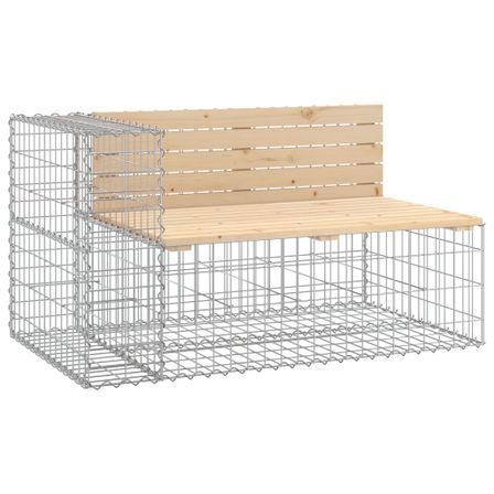 Banc de jardin design gabion 122x71x65,5 cm bois massif de pin