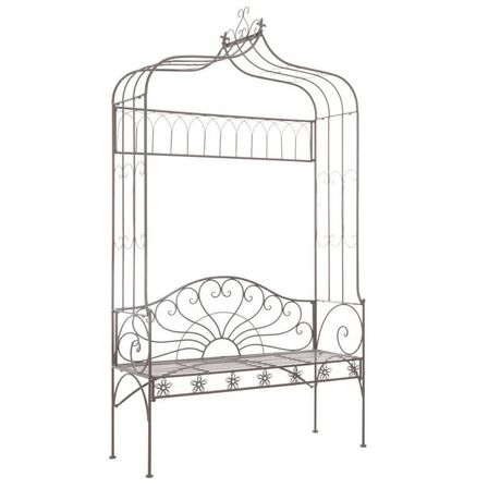 Banc de jardin métal forgé marron antique Vakka 122 cm