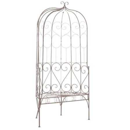 Banc de jardin métal forgé marron antique Vakka 95 cm