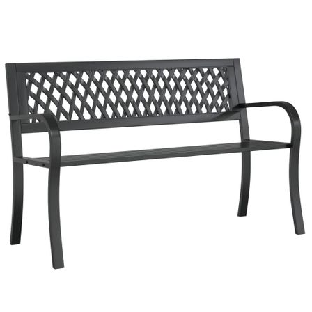Banc de jardin Noir 120 cm Acier