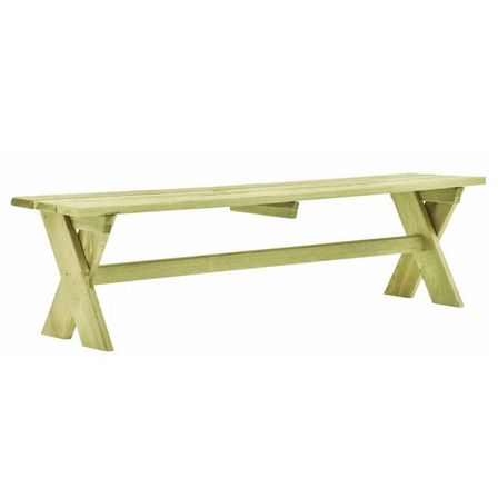 Banc de jardin pin massif vert pied croisé Vralee 170 cm