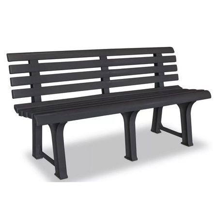 Banc de jardin plastique anthracite Bouka