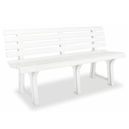 Banc de jardin plastique blanc Bouka