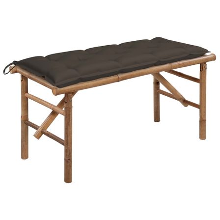 Banc de jardin pliable avec coussin 118 cm Bambou 13