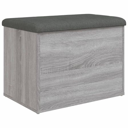 Banc de rangement sonoma gris 62x42x45 cm bois d'ingénierie