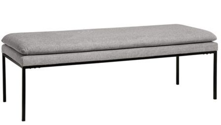 Banc design en tissu et pieds en métal noir Madrida