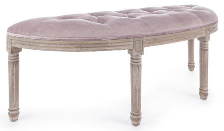 Banc en bois de bouleau et caoutchouc rose Tilda L 125 cm