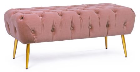 Banc en bois MDF et polyester capitonné rose Acinte L 103 cm