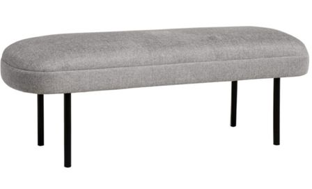 Banc en tissu et pieds en métal noir LEMA 119 cm