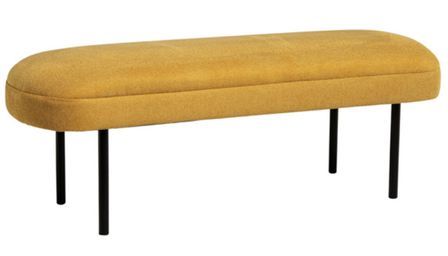 Banc en tissu et pieds en métal noir LEMA 119 cm