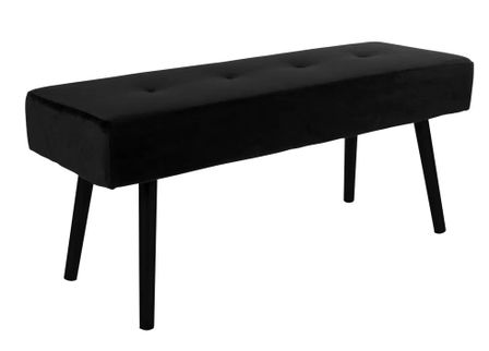 Banc en velours avec pieds acier noir SKIBY
