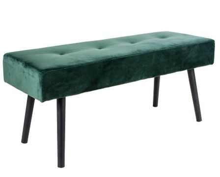 Banc en velours avec pieds acier noir SKIBY