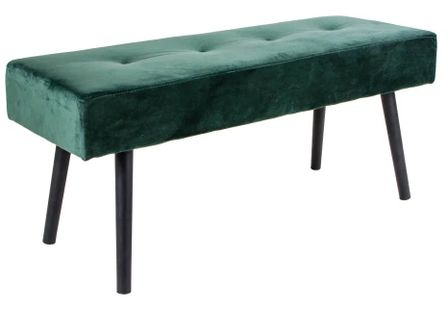 Banc en velours avec pieds acier noir SKIBY