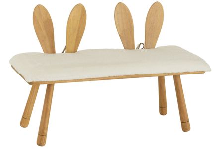 Banc enfant oreilles de lapin bois naturel Bunny L 90 cm