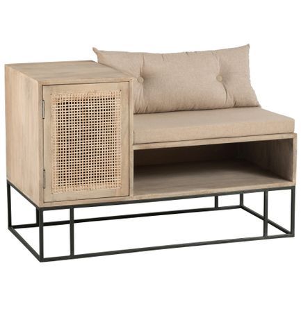 Banc hall 1 personne bois manguier clair Azura L 100 cm