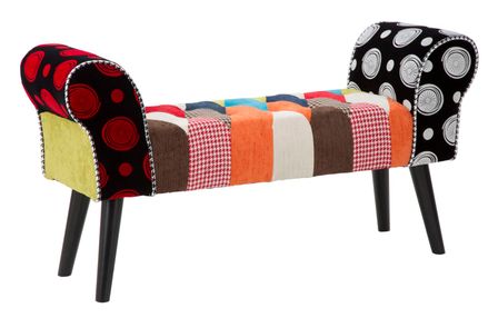 Banc Imperial patchwork design bois contemporain