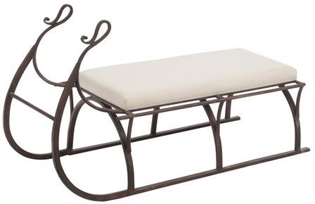 Banc luge en métal marron et blanc Tommy L 125.5 cm