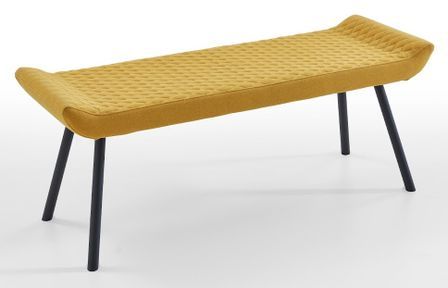 Banc scandinave tissu jaune et pieds noirs Morane