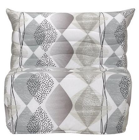 Banquette BZ taupe imprimé 90x190 cm Matelas Starconfort 12 cm Loza