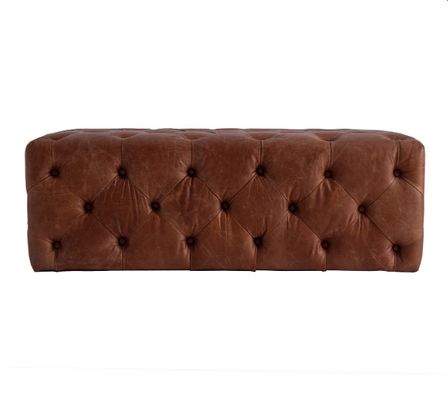Banquette capitonnée cuir marron Hillso