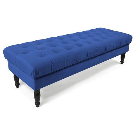 Banquette capitonnée velours bleu Bluddy