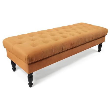 Banquette capitonnée velours orange Bluddy