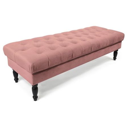 Banquette capitonnée velours rose Bluddy