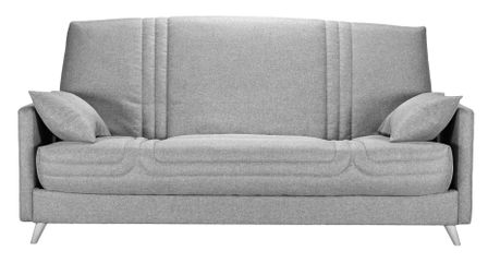 Banquette clic clac tissu 130x190 cm matelas Bultex 14 cm avec rangement Balia