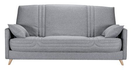 Banquette clic clac tissu 130x190 cm matelas Bultex 14 cm avec rangement Balia