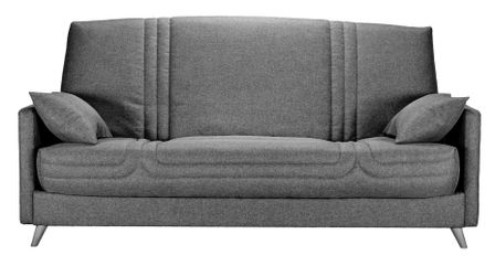 Banquette clic clac tissu 130x190 cm matelas Bultex 14 cm avec rangement Balia
