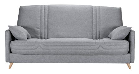 Banquette clic clac tissu 130x190 cm matelas Bultex 14 cm avec rangement Balia