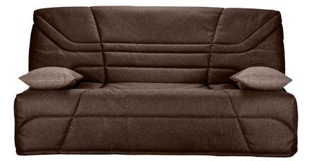 Banquette clic clac tissu 130x190 cm matelas Starbed 13 cm avec coffre de rangement Raka