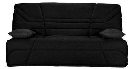 Banquette clic clac tissu 130x190 cm matelas Starbed 13 cm avec coffre de rangement Raka