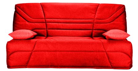Banquette clic clac tissu 130x190 cm matelas Starbed 13 cm avec coffre de rangement Raka