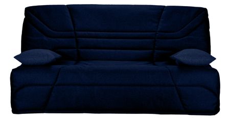 Banquette clic clac tissu 130x190 cm matelas Starbed 13 cm avec coffre de rangement Raka