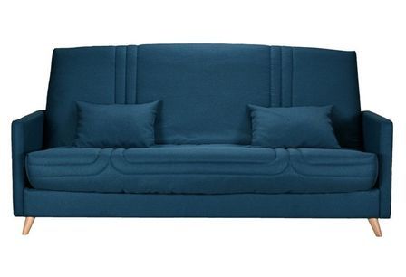 Banquette Clic-clac tissu 130x190 cm matelas Starbed 13 cm avec rangement Soly