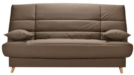 Banquette Clic-clac tissu 130x190 cm matelas Starflex 13 cm avec rangement Kalix