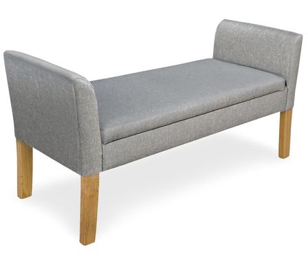 Banquette coffre tissu gris Iliana