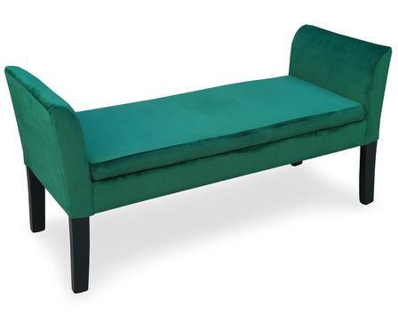 Banquette coffre velours vert Iliana 114 cm