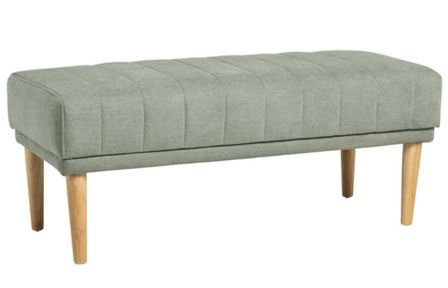 Banquette en tissu et bois de hêtre naturel Riko