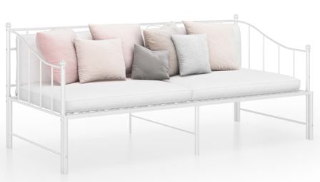 Banquette lit extensible Blanc Métal 90x200 cm 5