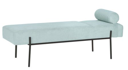 Banquette moderne en tissu et métal noir laqué Barcalo