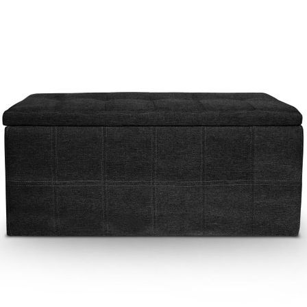 Banquette tissu noir avec 2 poufs Kenzo