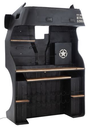 Bar camion en métal noir Bob L 220 cm