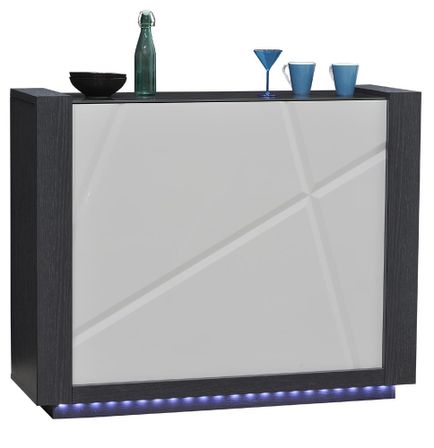 Bar laqué Blanc et Gris Kantz