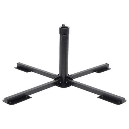 Base de parasol pliable pour mât Ø38/48 mm noir brillant acier