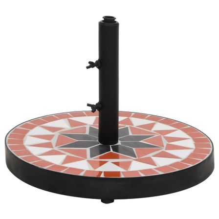 Base de parasol terre cuite et blanc rond 12 kg